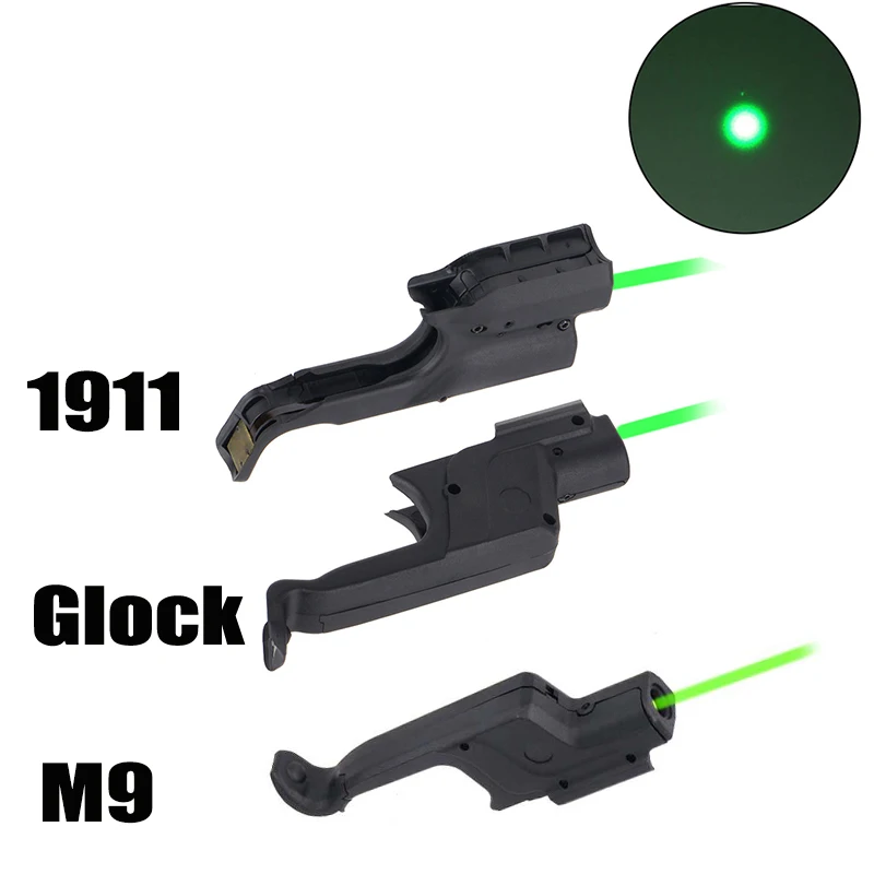 Tactical PPT 5mw Green Laser Sight Fits Glock 17 Beretta M92 1911 for Hunting Accessory gs20-0033 Front Activation-0