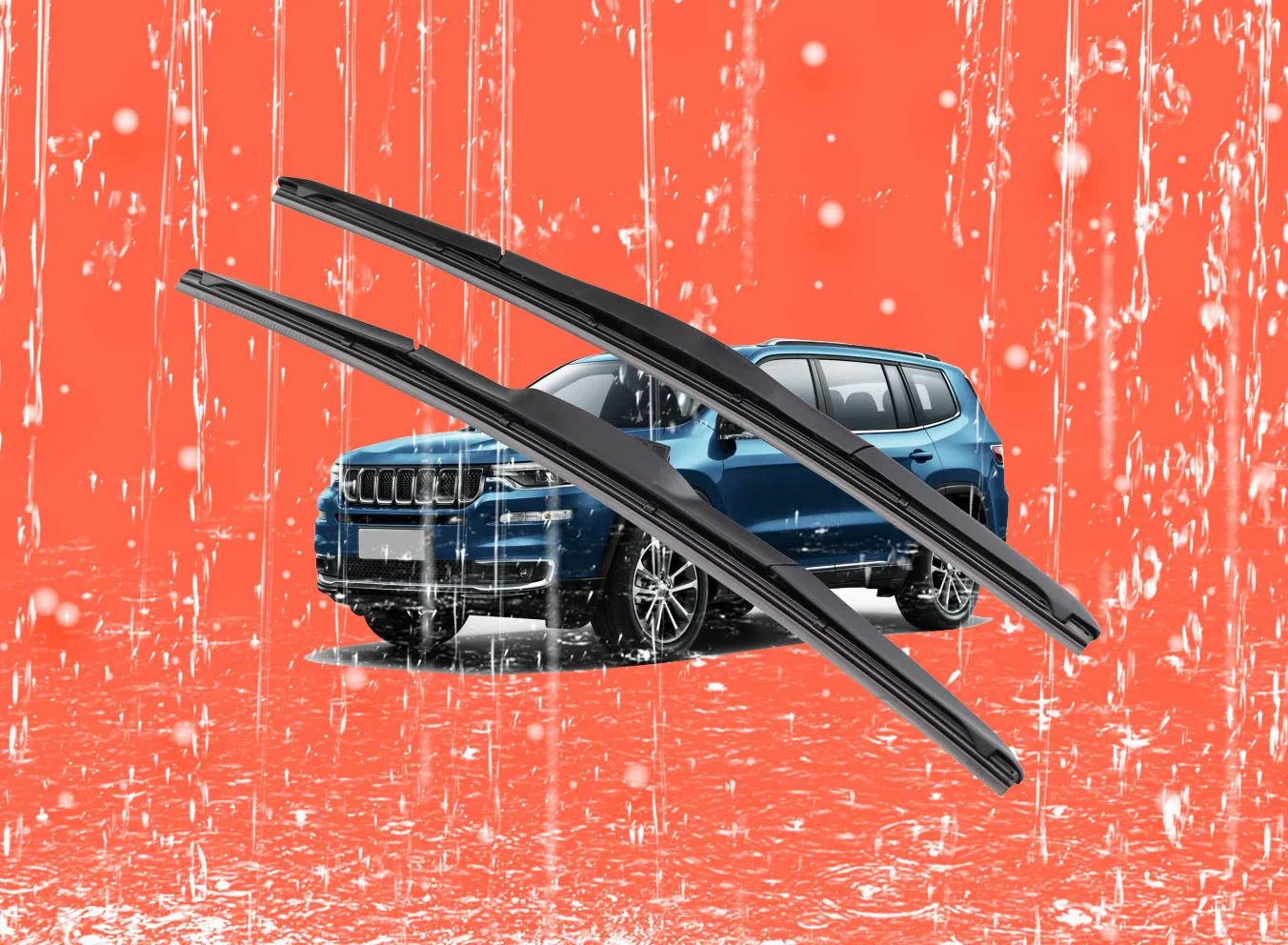

2 pcs Front Windshield Bracketless Wiper Blades Set 18"+18" for Jeep Commander Mazda MX5