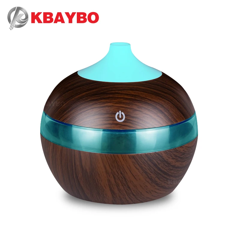 KBAYBO 300ml Mini USB Air Humidifier essential Oil Diffusers Wood Electric humidifier with LED night light mist maker for Home | Бытовая