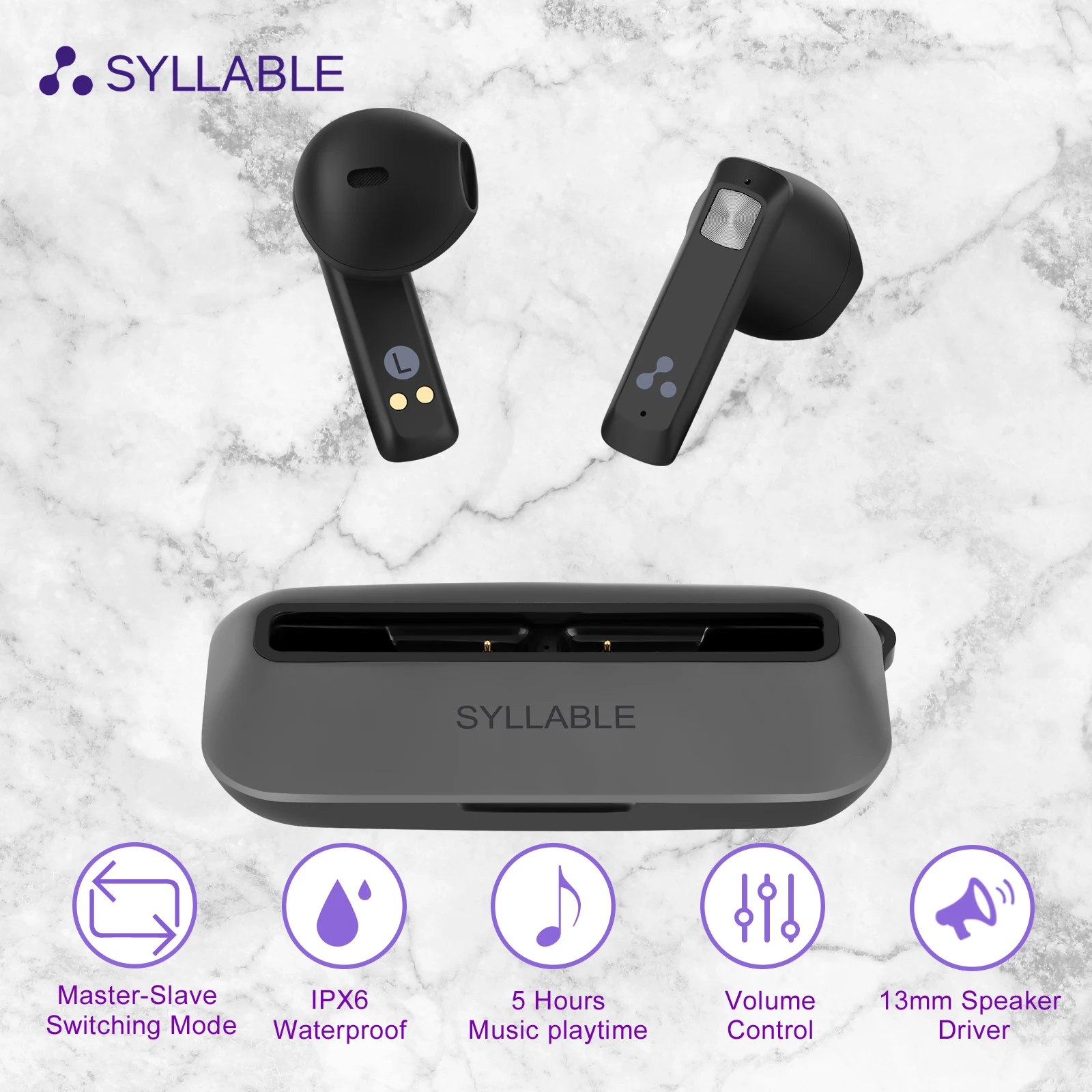 Fones de Ouvido Intra-auriculares sem Fio Modo de Comutação Compatível com s8 Syllable Produto Original 5 Horas Estéreo Mestre s8 Tws - Image 2