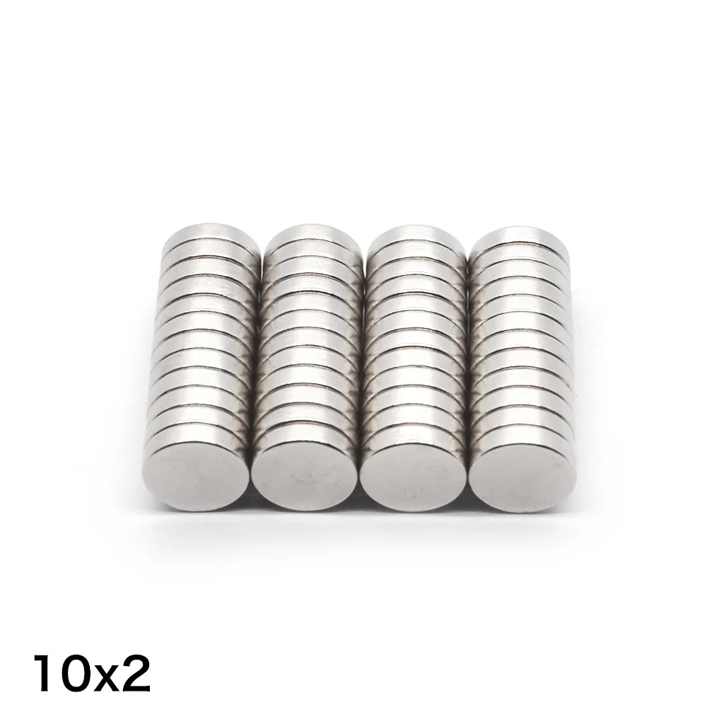 50 PCs 10mm x 2mm Rare Earth Strong Magnet Disc Round Cylinder Neodymium 