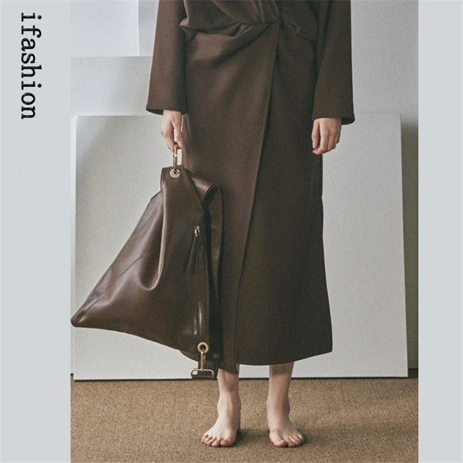 Новинка, желеобразная цветная сумка для бродяг, несимметричная независимая дизайнерская мягкая кожаная женская сумка через плечо