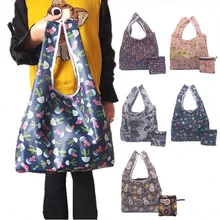 1 шт. женская сумка 3 цвета полиэстер складная перерабатываемая сумка для покупок ЭКО многоразовый тотализатор сумка мультфильм животных фрукты овощные продуктовые