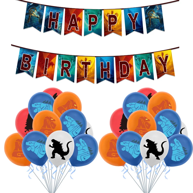 Decorazione per feste di compleanno a tema drago, tra cui striscione per feste di buon compleanno, topper per torte, sacchetto regalo, palloncini, per feste a tema drago