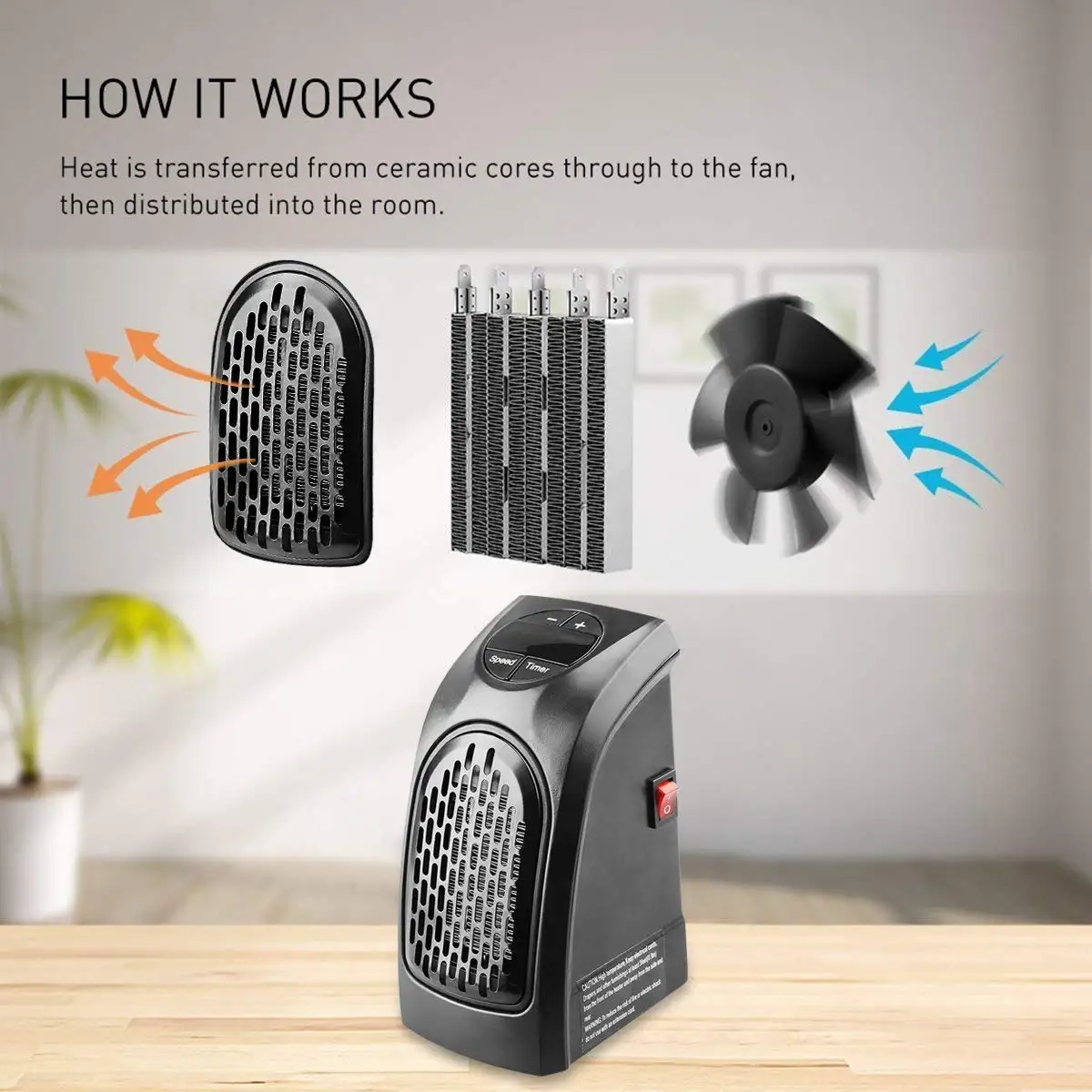 Beste Mini Plug in LED Elektrische Kachel Draagbare Verwarming Warme Lucht Fan Handig Heater voor Office Home Desktop