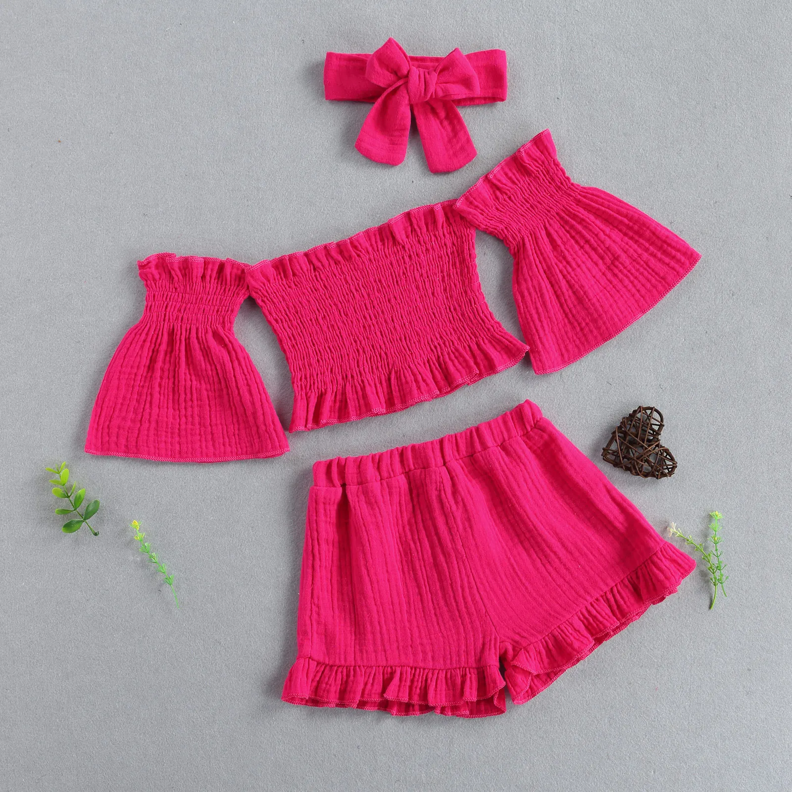 Baby Girl Off-Shoulder Outfit Set 6