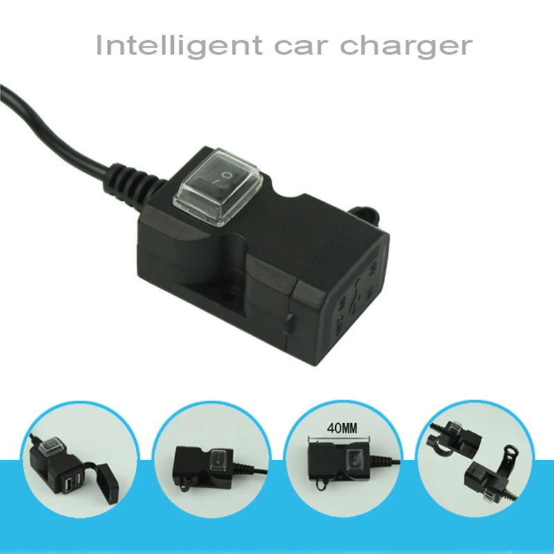 Мотоцикл телефон Duals-USB зарядное устройство водонепроницаемый разъём адаптера питания розетка NR-shipping
