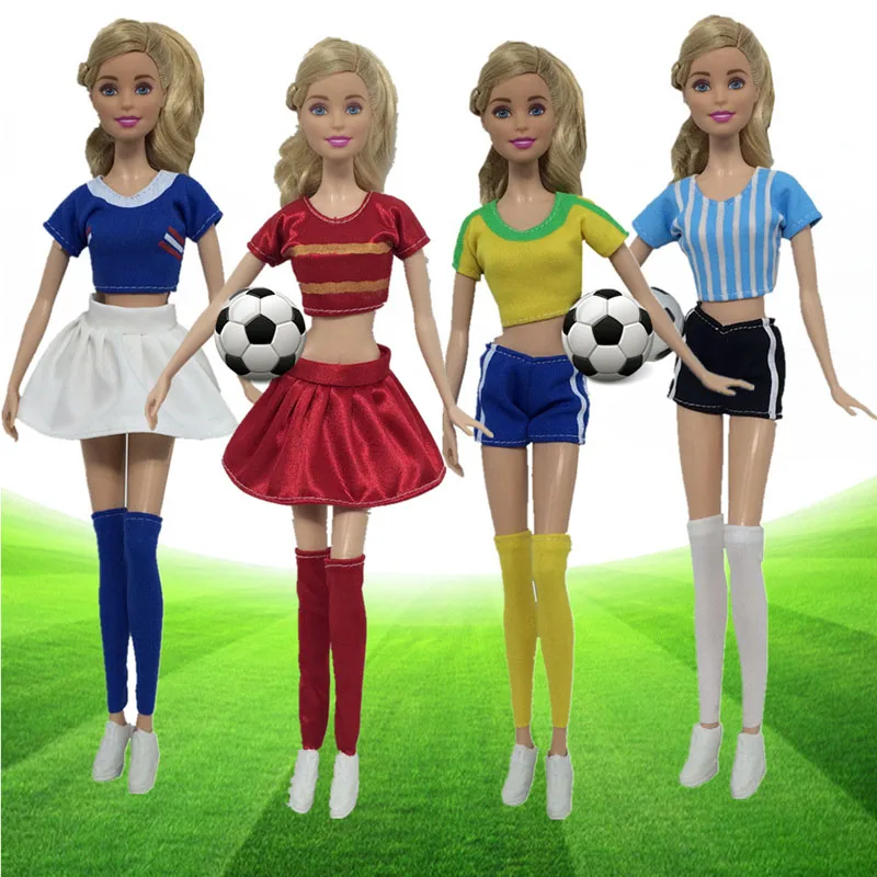 Модная Одежда для кукол Барби наряды Футбольная чашка футбольный игрок любитель