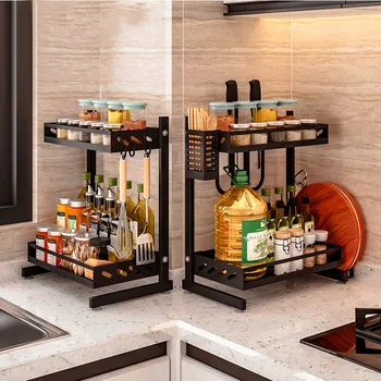 

Stainless steel kitchen racks multi-layer sauce storage rack seasoning rack seasoning seasoning rack