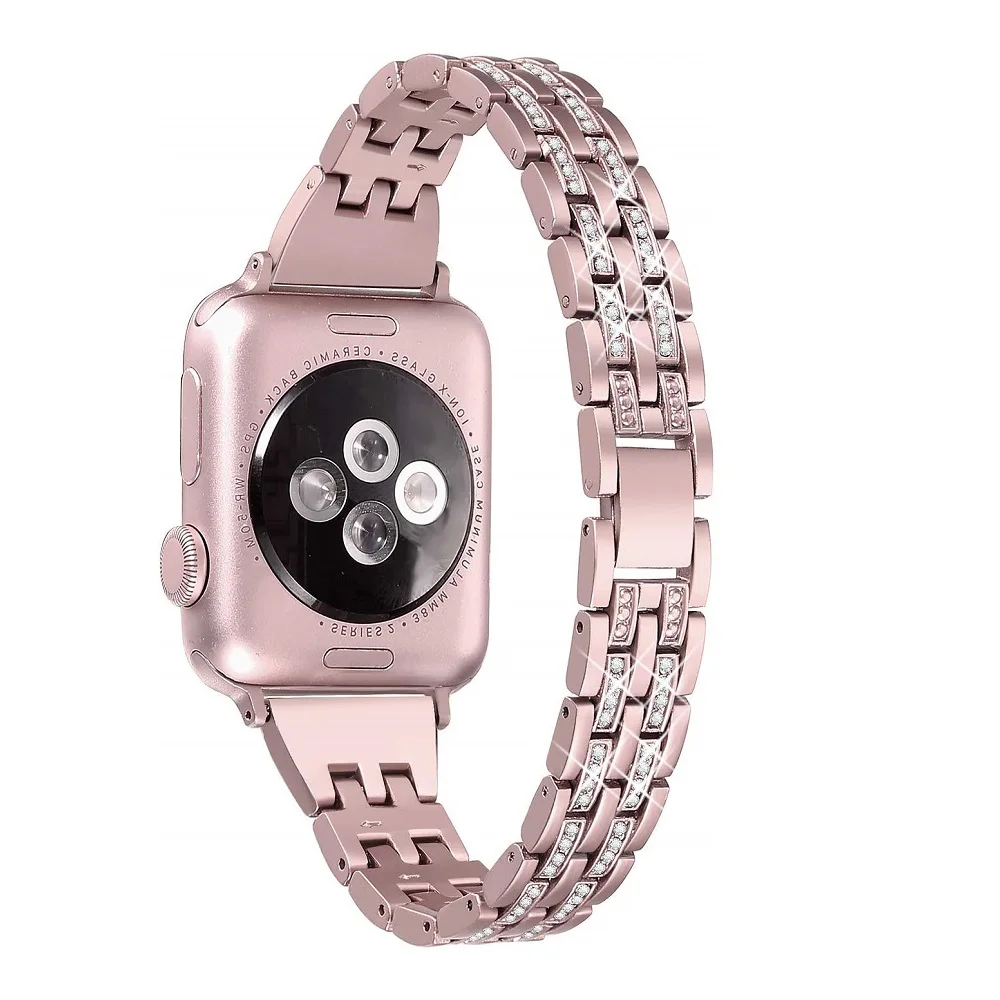 Ремешок из нержавеющей стали совместимый с Apple Watch ремешок 38 мм 40 для женщин Iwatch