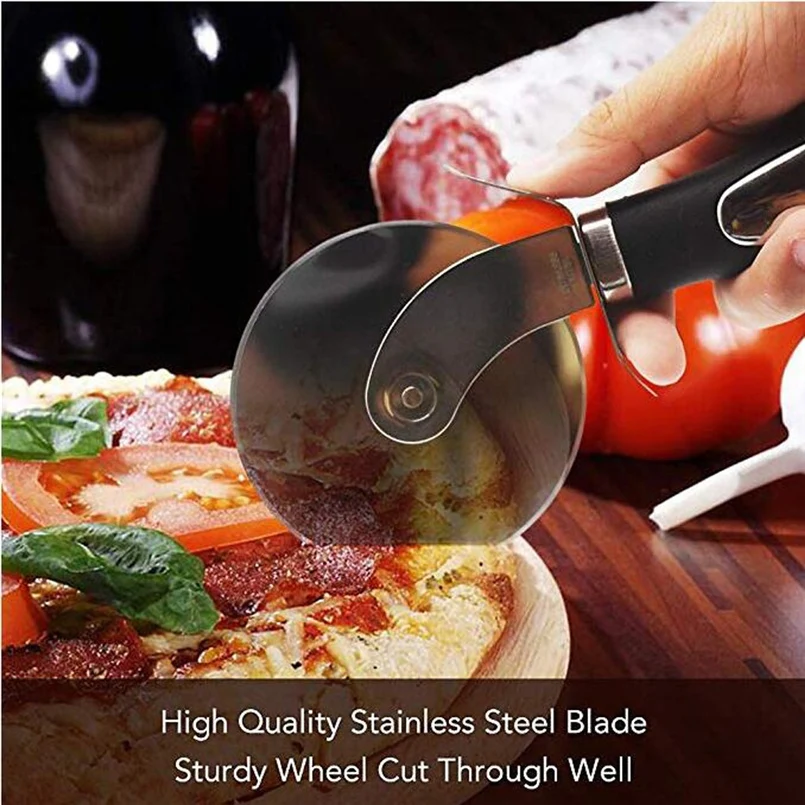 Stainless steel pizza cut cake pastry pancake pie round food slicer wheel slicer blade for easy thin and crisp pizza 30O7 (2)