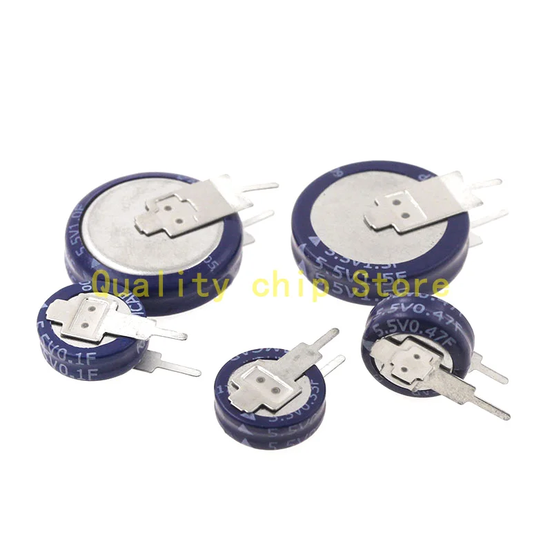 1PCS V C H type 5.5V Super capacitor 0.047F 0.1F 0.22F 0.33F 0.47F 1.0F 1.5F 4.0F 5.0F 1F 4F 5F Button Farad capacitor