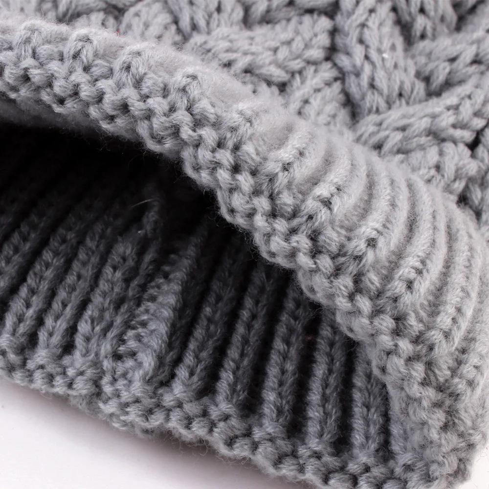 2PCS Parent-child Caps Mother Kids Warm Knitted Hat Acrylic Cute Infant Baby Hat Winter Women Thiick Beanie Ski Cap