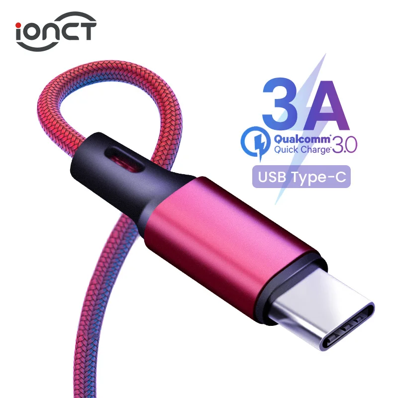 

iONCT 3A USB Type C Cable Fast Charge Data Cable For Samsung Huawei Xiaomi Redm USB Type-C Quick Charging Cord Phone Charger