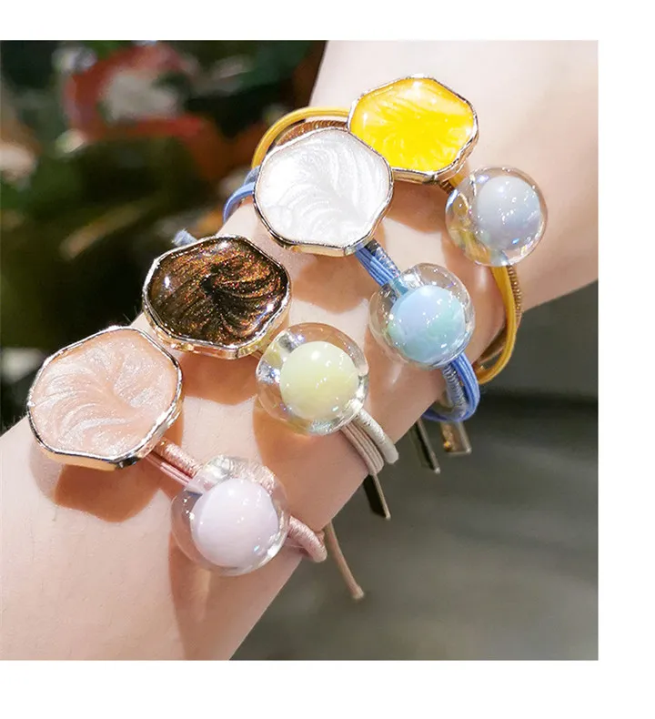 3  Temperament Headwear Drip Hair Ring Flash Diamond Crystal Head Rope Women Hair Accessories Jelly Headband Elastic Rubber Rope