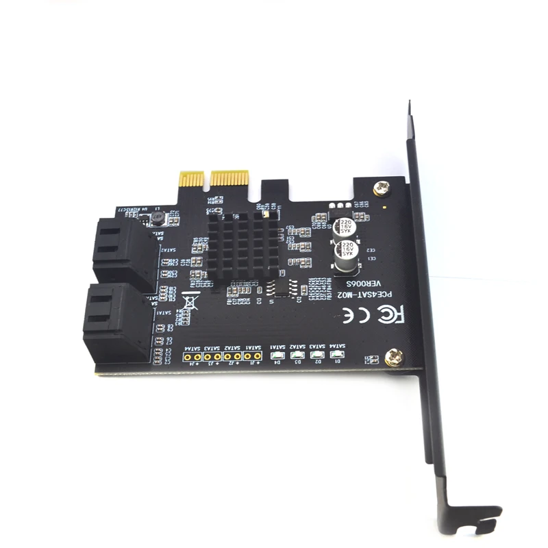 Nuevo Marvell 88SE9215 4 puertos SATA 6G PCI Express tarjeta vertical PCI-E SATA III 30 convertidor