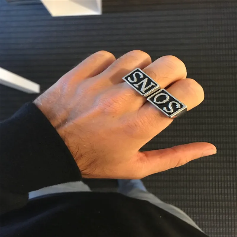 2pcs/pair Stainless Steel Solid Sons of Anarchy Ring SO NS Men Rings Jewelry Size 7-14 Free Shipping 2