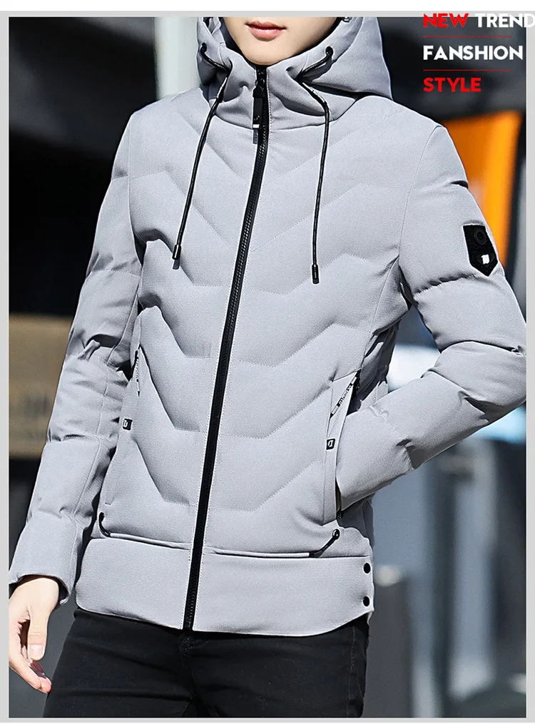 New Style Winter Mid-length Thick Cotton-padded Clothes Men Korean-style Slim Fit Youth Casual down Jacket Cotton-padded Cl