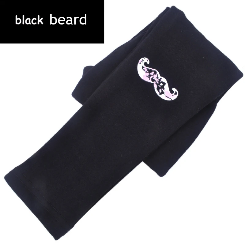 black beard Леггинсы для девочек; зимние Утепленные хлопковые флисовые Детские теплые длинные брюки; детская повседневная одежда; зимние леггинсы для девочек - Цвет: black beard