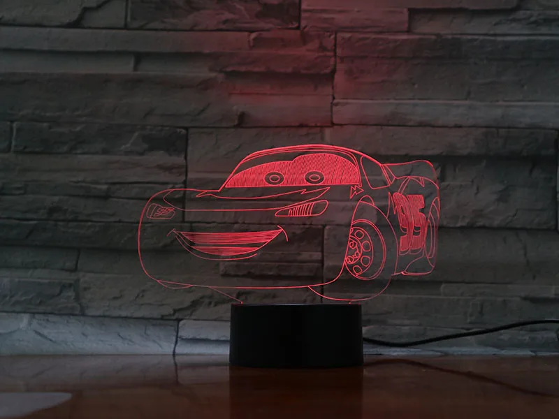 3D ночной Светильник автомобили светильник ning McQueen детский ночной Светильник Цвет изменен акриловая настольная лампа подарки для детей рождественские игрушки челнока