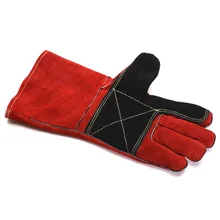 1 пара перчатки для сварки анти-порезной безопасности работы коровы сплит барбекю защита труда искусственная кожа Износостойкие огнеупорные мягкие обрезки