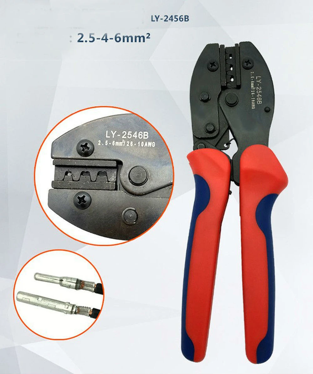 압착 플라이어 솔라 패널 터미널 케이블 커넥터 2.5/4/6mm² Cbale용 남성 여성 솔라 커넥터 스패너가 있는 크림퍼 도구