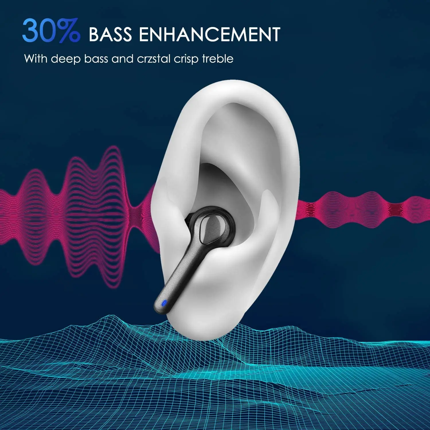 Hi-fi bluetooth sem fio fone de ouvido