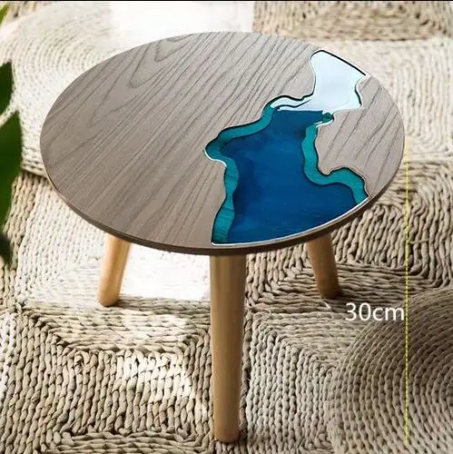 Table de rivière en résine, Table de thé en bois massif, petit appartement  léger de luxe moderne Simple fleur - AliExpress