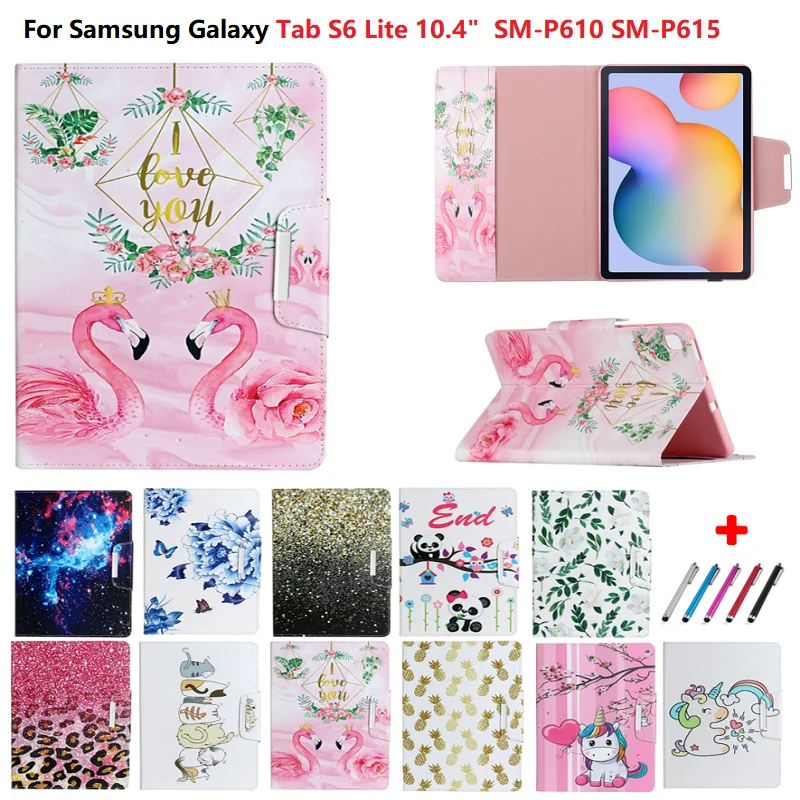 Чехол для планшета Samsung Tab S6 Lite чехол с милым единорогом и фламинго Galaxy SM P610 P615 10 4