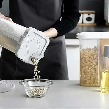 

Four-grid Storage Sealed Box Kitchen Storage Tank Sealed Tank Storage Box Compartment Transparent Box Plastic Food Storage Box