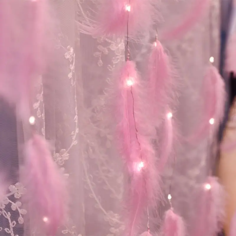 USB светильник с перьями милая романтическая декоративная лампа вечерние