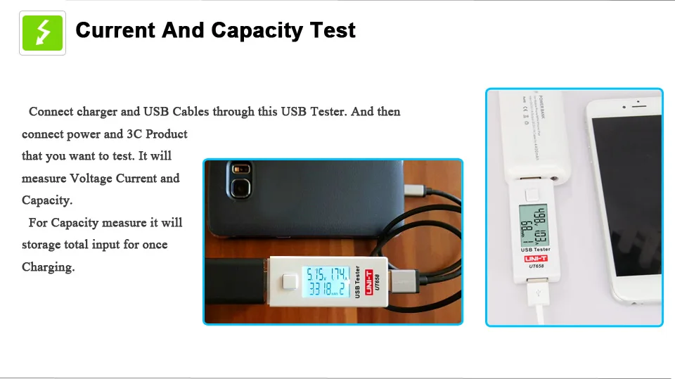 Uni-t UT658 USB цифровой индикатор напряжения тока U диск доктор Вольтметр для зарядного устройства аметр емкость Макс 9 в хранение данных подсветка