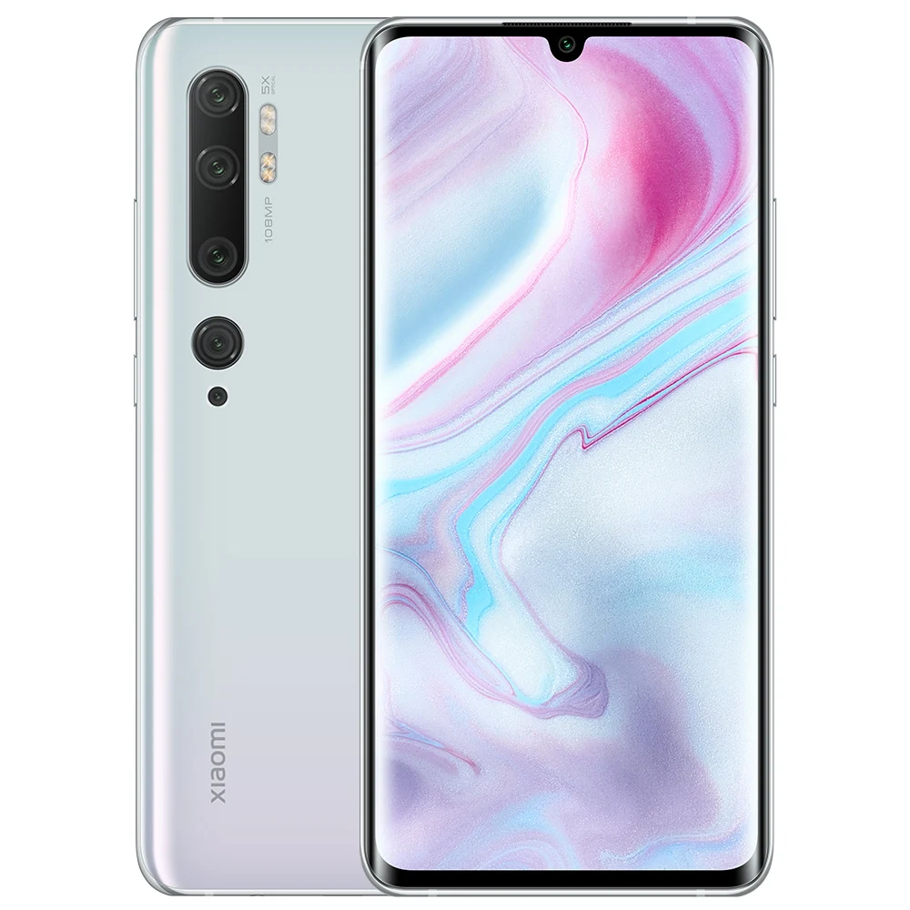 Белый Глобальная версия Xiaomi Mi Note 10, 6 ГБ ОЗУ, 128 Гб ПЗУ, Смартфон Snapdragon 730G, 5260 МП, пента-камера, аккумулятор 6,47 мАч, дисплей дюйма - Цвет: Белый