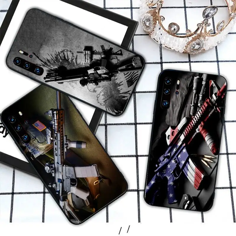 

Rifles AR 15 Guns Phone Case For Huawei honor Mate P 9 10 20 30 40 Pro 10i 7 8 a x Lite nova 5t
