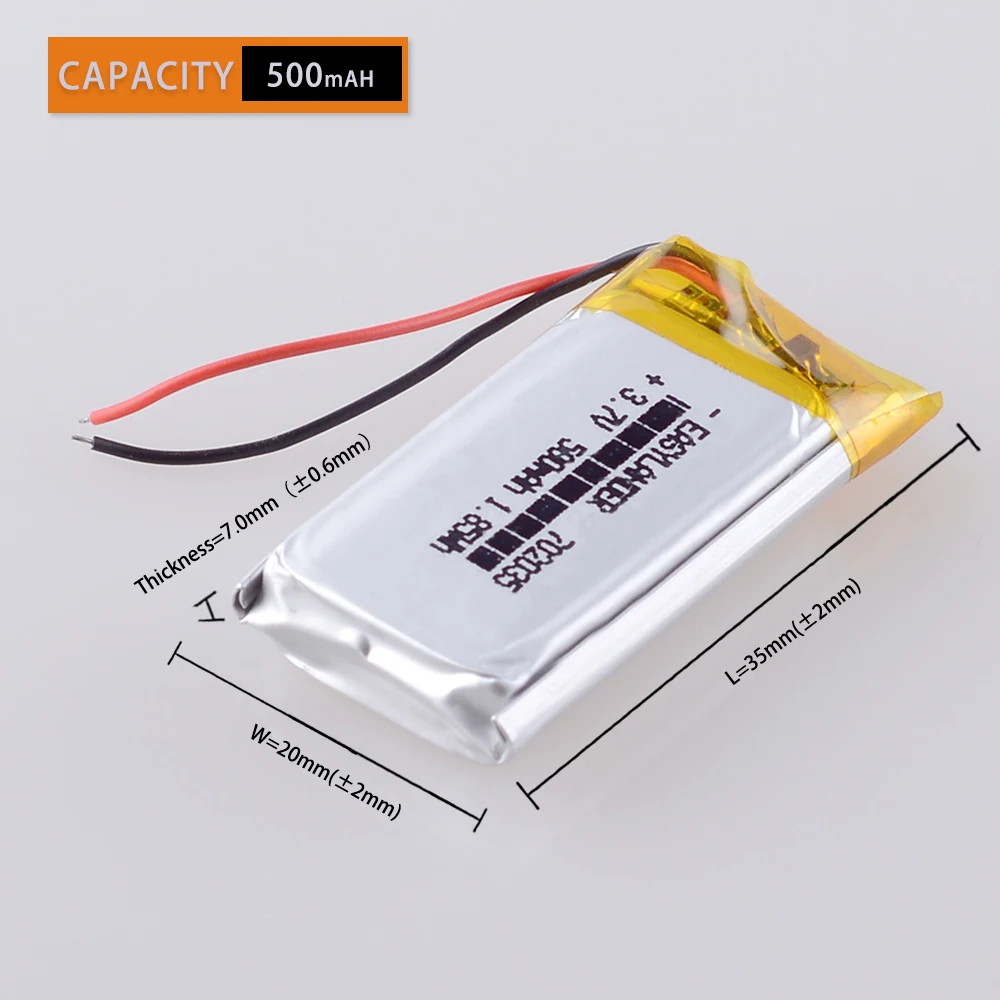 702035 3 7 В 500 мАч перезаряжаемый литий полимерный аккумулятор для mp3 mp4 GPS DVR texet tools Watch
