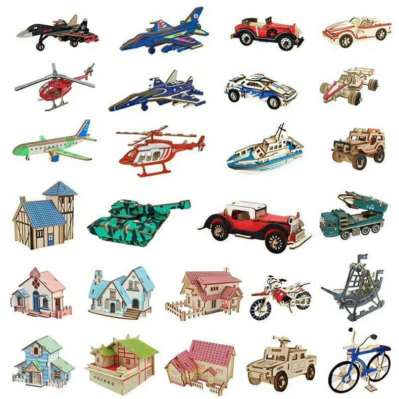 

DIY Dragon Boat Model Toy Wood 3D Jigsaw Puzzle Building Blocks Boy Educational Toy