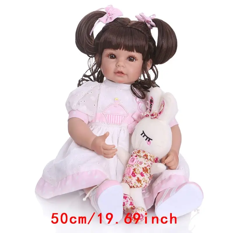 50 см Reborn Baby Doll Реалистичная мягкая силиконовая виниловая новорожденные дети девочка принцесса, Игрушечный Кролик, одежда реалистичные ручной работы подарок R7RB