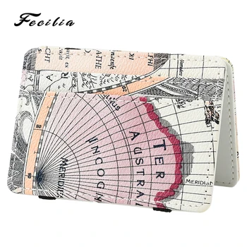 

Fecilia 2019New Leather Card Wallet Travel ID Bank Creadit Card Holder Bundle Belt Card Bag Men Women Fashion Cash Coin Purse