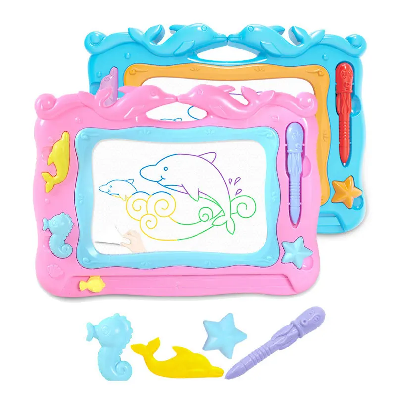 

[Extra-value Hot Selling] [Gift 3 Stamp 1 Brush] Oceans Color Magnetic Drawing Board WordPad Painting Toy