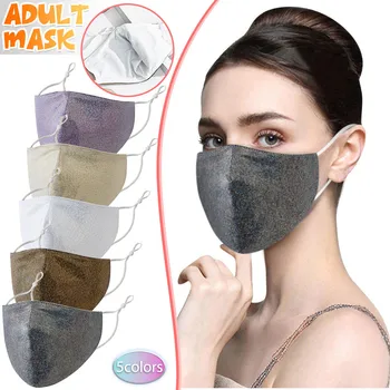 

5PC Adult Washable Adjustable Breathable Sequins Protector Face Mask Protect-face-mask Mascarillas reutilizable mondmasker маски