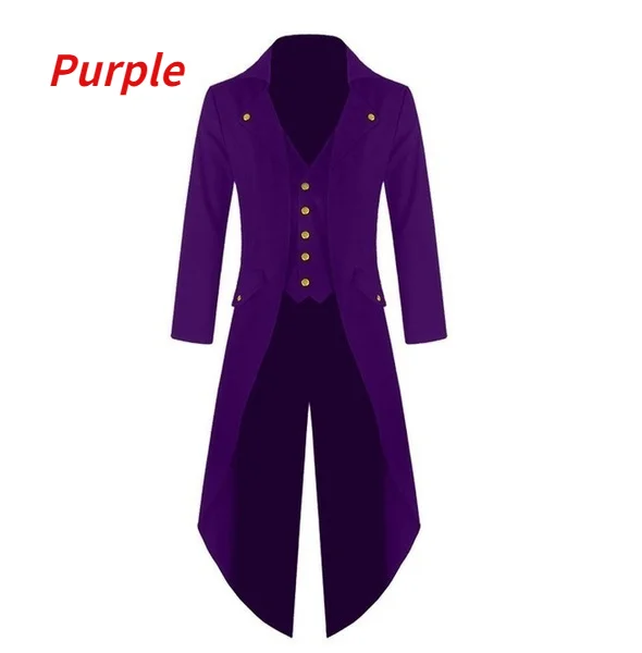Gentlemen Men's Coat Fashion Steampunk Vintage Tailcoat Jacket Gothic Victorian Frock Coat Men's Uniform Costume Steampunk Jacket