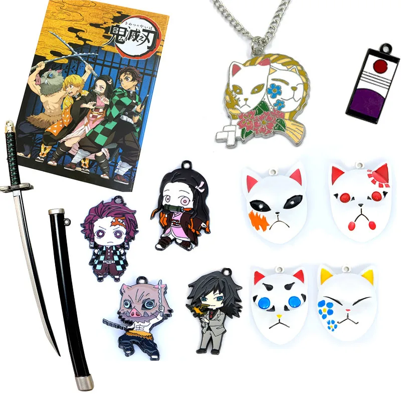 Demon Slayer Kimetsu No Yaiba брелок косплей реквизит полный набор Tanjirou маска бабочка