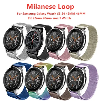 

20mm 22mm Stainless Steel Band for Samsung Galaxy S4 Watch Milanese Loop Wristband Metal Magnetic Release Strap for watch