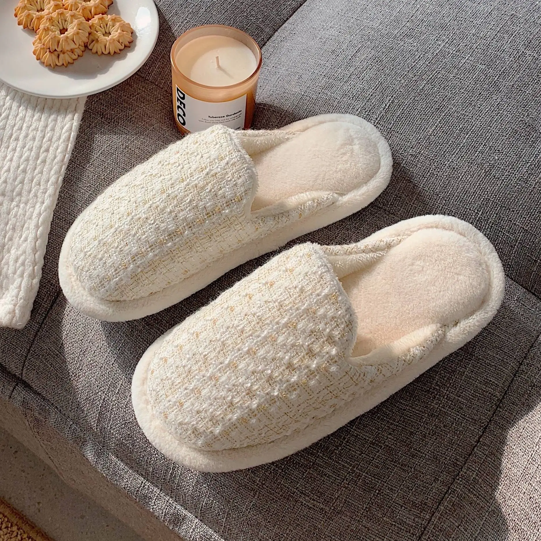 soft sole indoor slippers Winter Women Slippers Warm Indoor Thick Sole Men Home Shoes Plush Dual Purpose Shoe Light Outside Slippers best indoor outdoor slippers Indoor Slippers