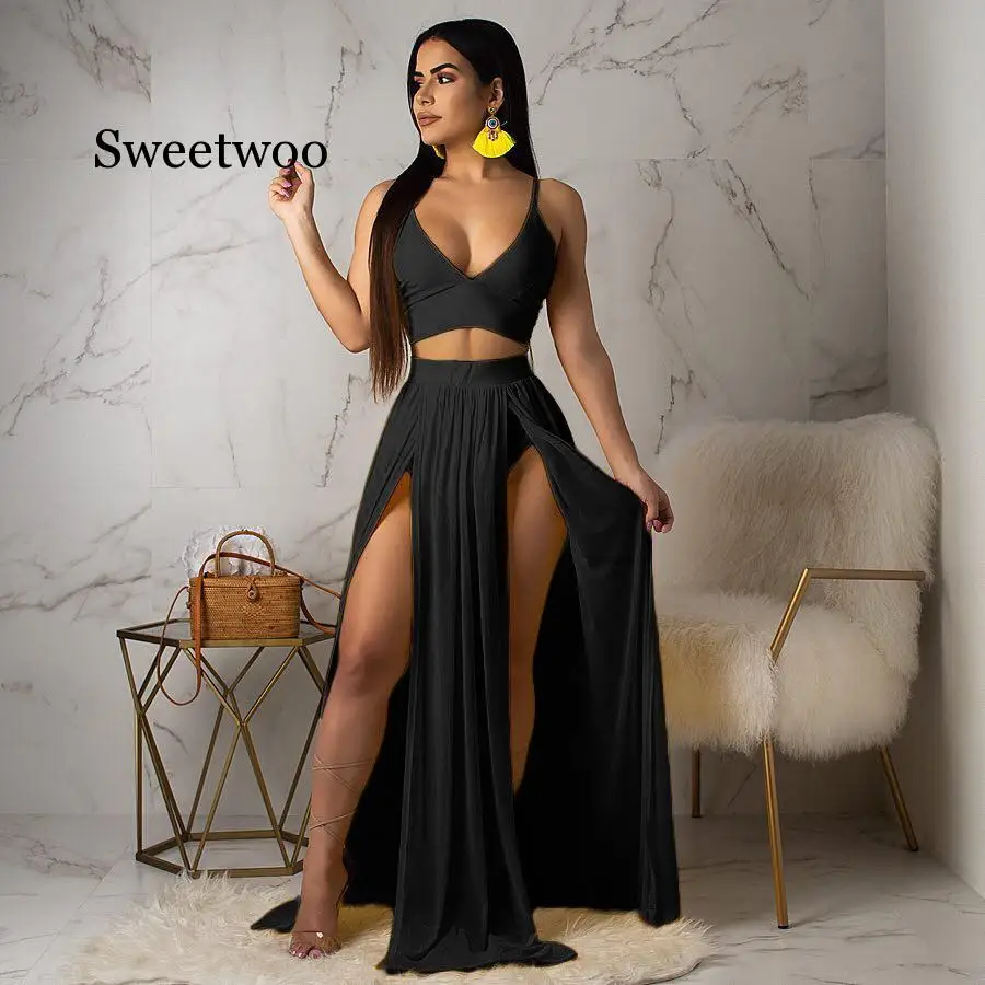High Waist Bikini Women Halter Swimwear Swimsuit Biquini Bandage Bikinis Cover Up Bathing Suit Wrap Skirt Sarong 2Pieces Set