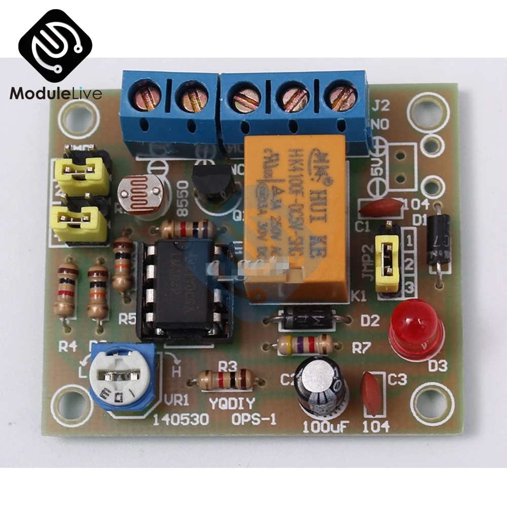 Светильник Модуль управления DIY Kit с 5V Реле LM393 электронный Borad с светочувствительным DC 5-6V