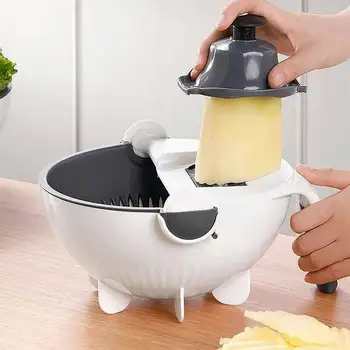

Multifunctional Magic Rotate Vegetable Cutter With Drain Basket Kitchen Veggie Fruit Shredder Grater Slicer Drop Shipping