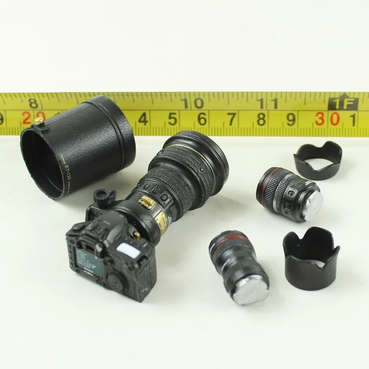

1/6 Scale Soldier Camera DIY Dolls Models Accecssories SLR Camera Model with Lens for 12" Action Figures Toy