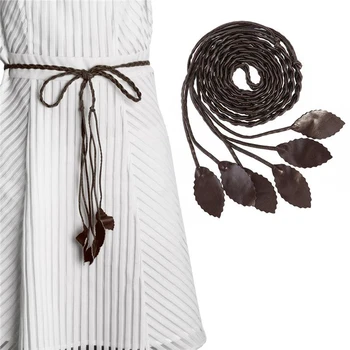 

Fashion Women Solid Color Braided Tassel Belt 2020 New Boho Girls Thin Waist Rope Knit Belts For Dress Waistbands Accessories