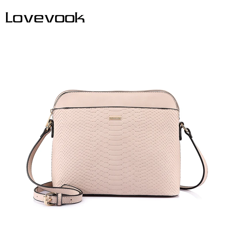 Женская сумка через плечо LOVEVOOK, повседневая сумка мессенджер, наплечная сумка на молнии с регулируемым длинным плечевым ремнем, изготовлена из искусственной кожи